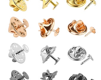 Butterfly Clutch Clips with Stud Pin Badge Backs Lapel Brooch Clasp