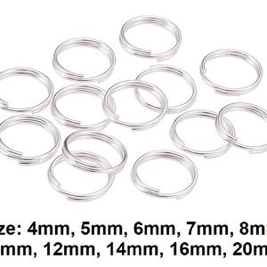 Silver Keyring Split Rings Key Chain Craft Jewellery Links Various Sizes 4-20mm