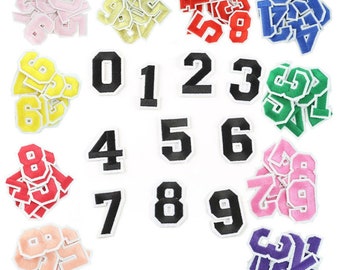 Number Patch Iron or Sew on Numbers Varsity Patches Customise Clothing 5x3cm