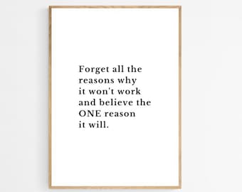 Motivational Quote Print | Black and White Wall Art (Digital Download)