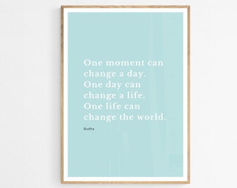 Blue Motivational Quote Art Print (Digital Download)