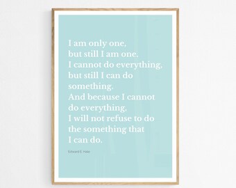 Blue Motivational Quote Art Print (Digital Download)