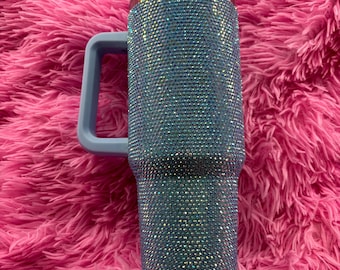 Vaso de 40 oz con diamantes de imitación azules