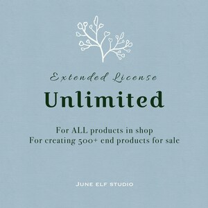 Extended License Unlimited - for all products - by June elf Studio
