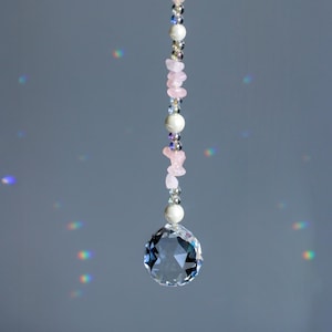 Crystal Prism Suncatcher: Rose Quartz Rainbow Maker