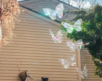 Flying Butterfly Suncatcher Set, Rainbow Window Prism Decal