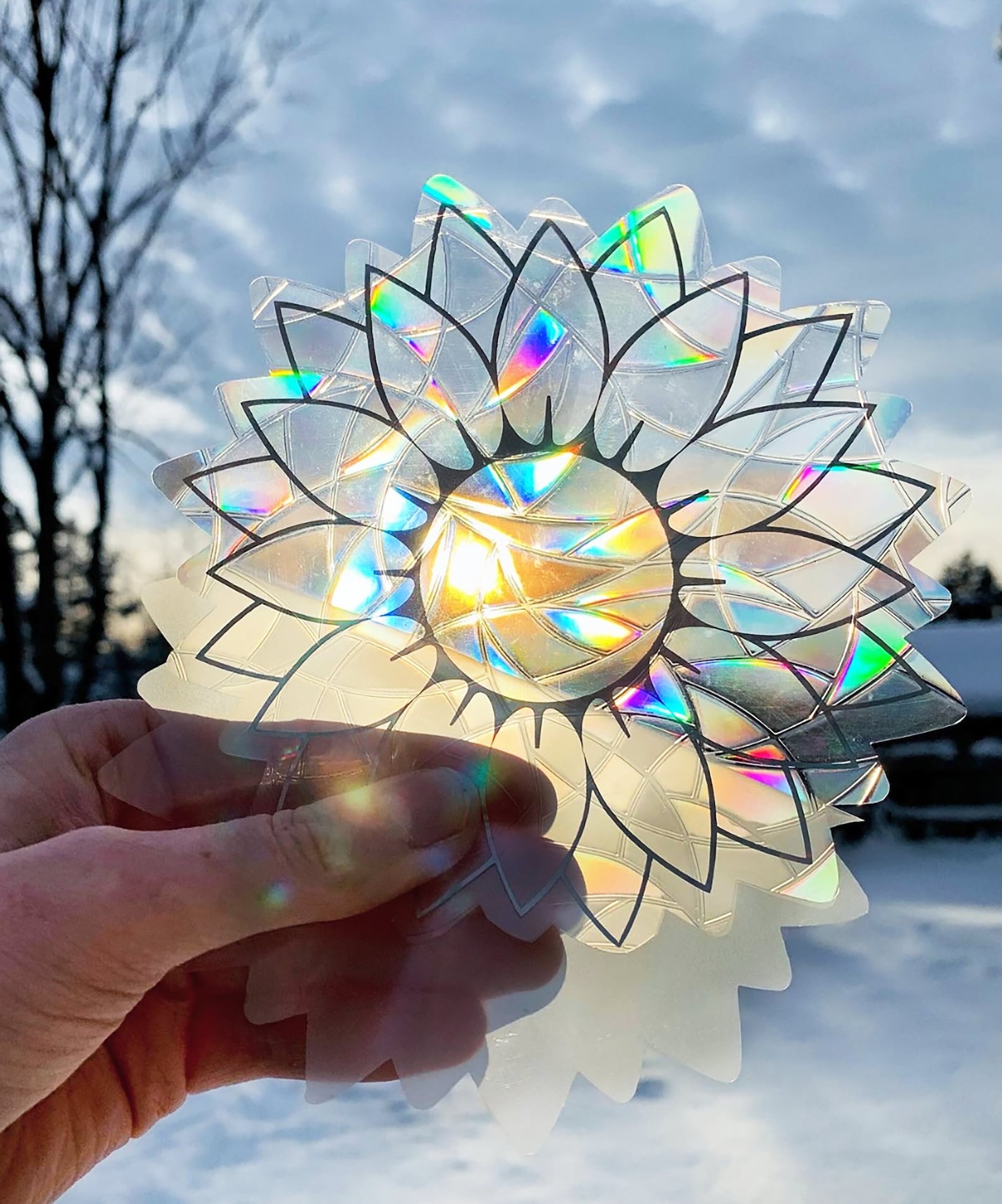 Sunflower Suncatcher Window Cling Rainbow Window Prism Etsy