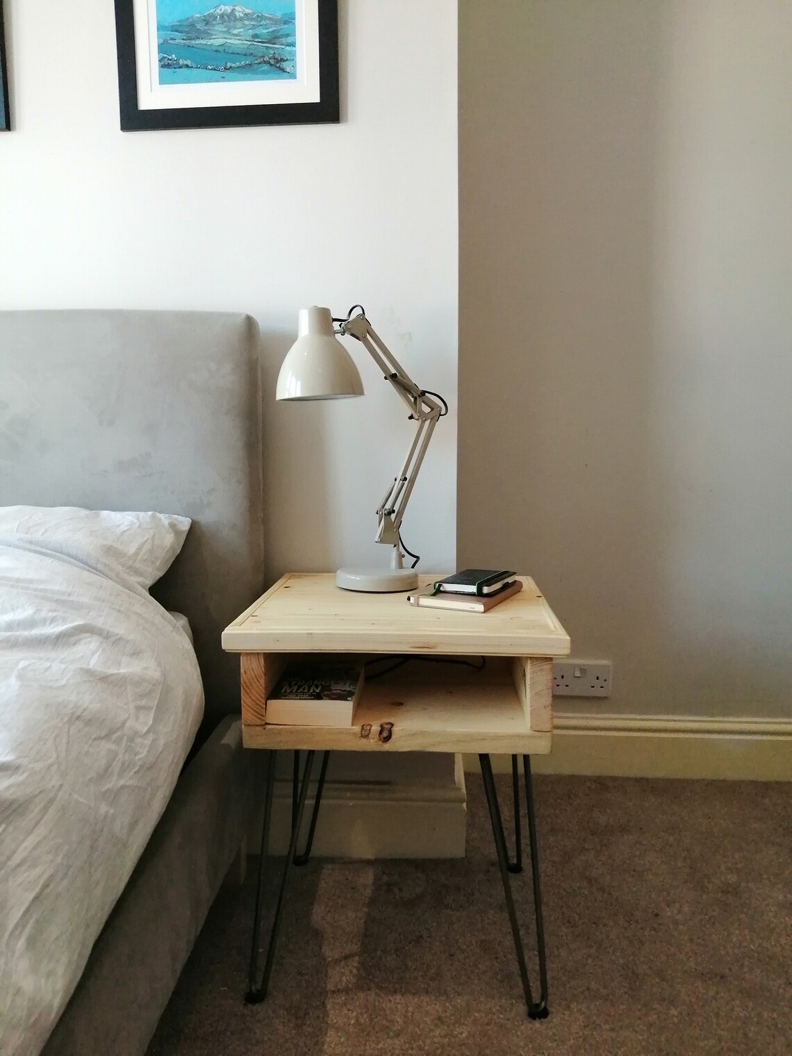 Contemporary Industrial Style Bedside / Occasional Table With Etsy