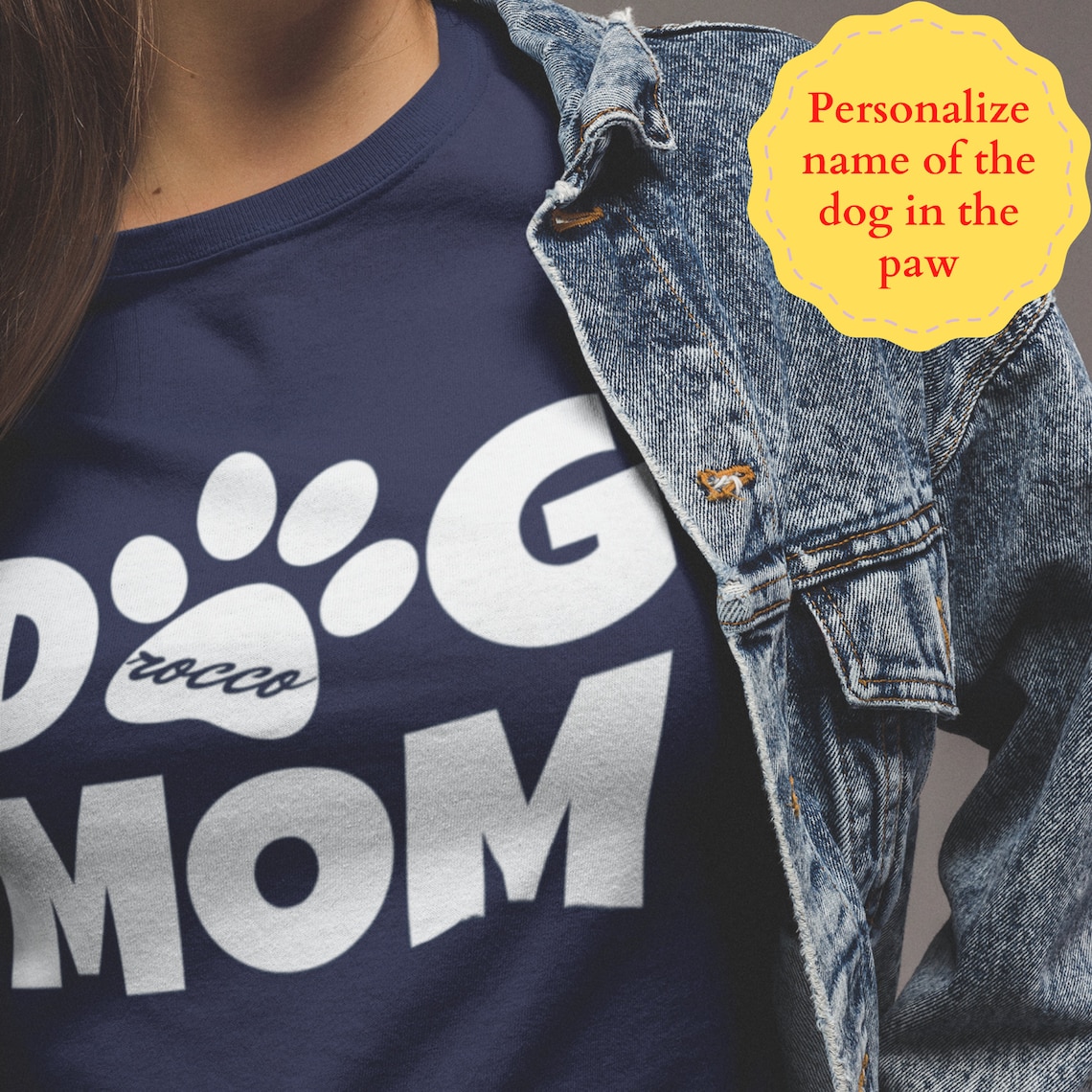 Personalized Dog Mom Shirt with your Dog's Name Gift for Etsy