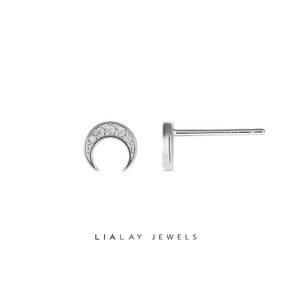 Brincos de lua, brincos de orelha crescente exclusivos, brinco delicado minimalista boho, brincos celestiais, brinco de lua crescente de cristal