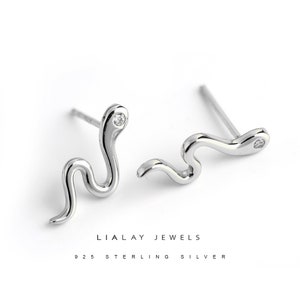 Silver Snake Earring for Women | Snake Hoop Earrings for Teen Girls | Snake Stud Dangle Earring | Silver Snake Stud Earring | Snake Ear Wrap