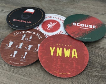 Liverpool FC Drinks/Beer Mats - Pack of 5 - Waterproof & Non slip!