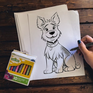 Cute Dogs 10-Page Coloring Book