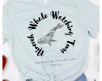 Funny Christian T-Shirt: Jonah and the Whale, Nineveh Whale Watching