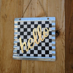 Checker Pattern &#39;Hello&#39; Sign