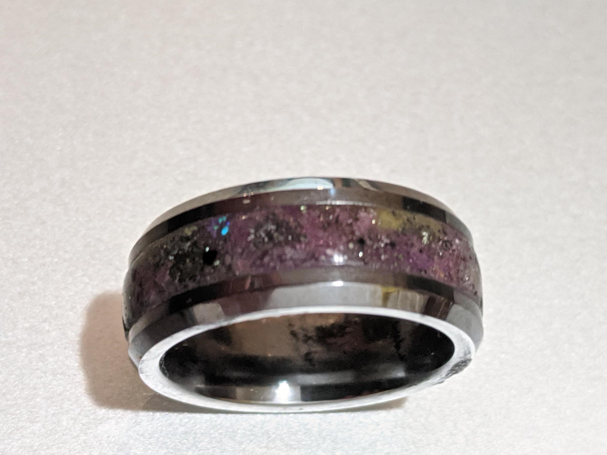 Peace and Calm Ring Amethyst Inlay | Etsy