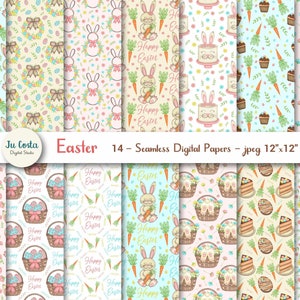 Ostern Digitale Papiere. Scrapbook Papier. Nahtloses Muster. Druckbare Dateien. Sofortiger Download. Kommerzielle Nutzung.