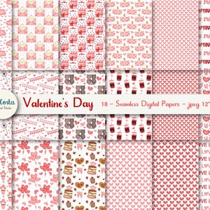 Valentine&#39;s Day Seamless pattern. Love Scrapbook paper. Printable paper. Commercial use.