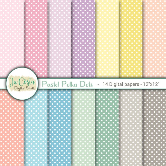 Pastel Polka Dots Digital Papers. Scrapbook Papers. Personal Etsy