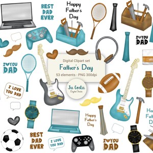 Clipart de dia dos pais. Clipart de pai. Download digital de dia dos pais. Elementos PNG. Uso pessoal e comercial.