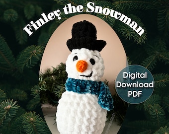Finley the Snowman Crochet Pattern: Amigurumi Winter Decor (PDF Digital Download)