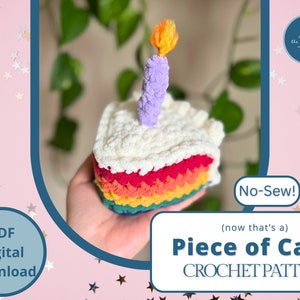 Piece of Cake Crochet Pattern: No-Sew Amigurumi Dessert (Digital Download)