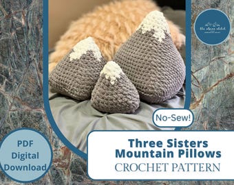 Mountain Pillow Crochet Pattern: Three Sisters Winter Decor (Digital Download)
