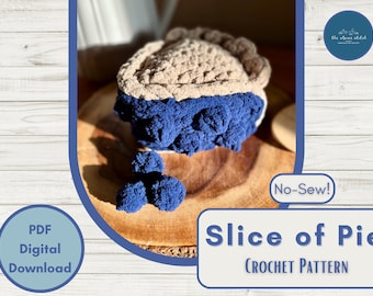 Slice of Pie Crochet Pattern: No-Sew Dessert Amigurumi (PDF Pattern)