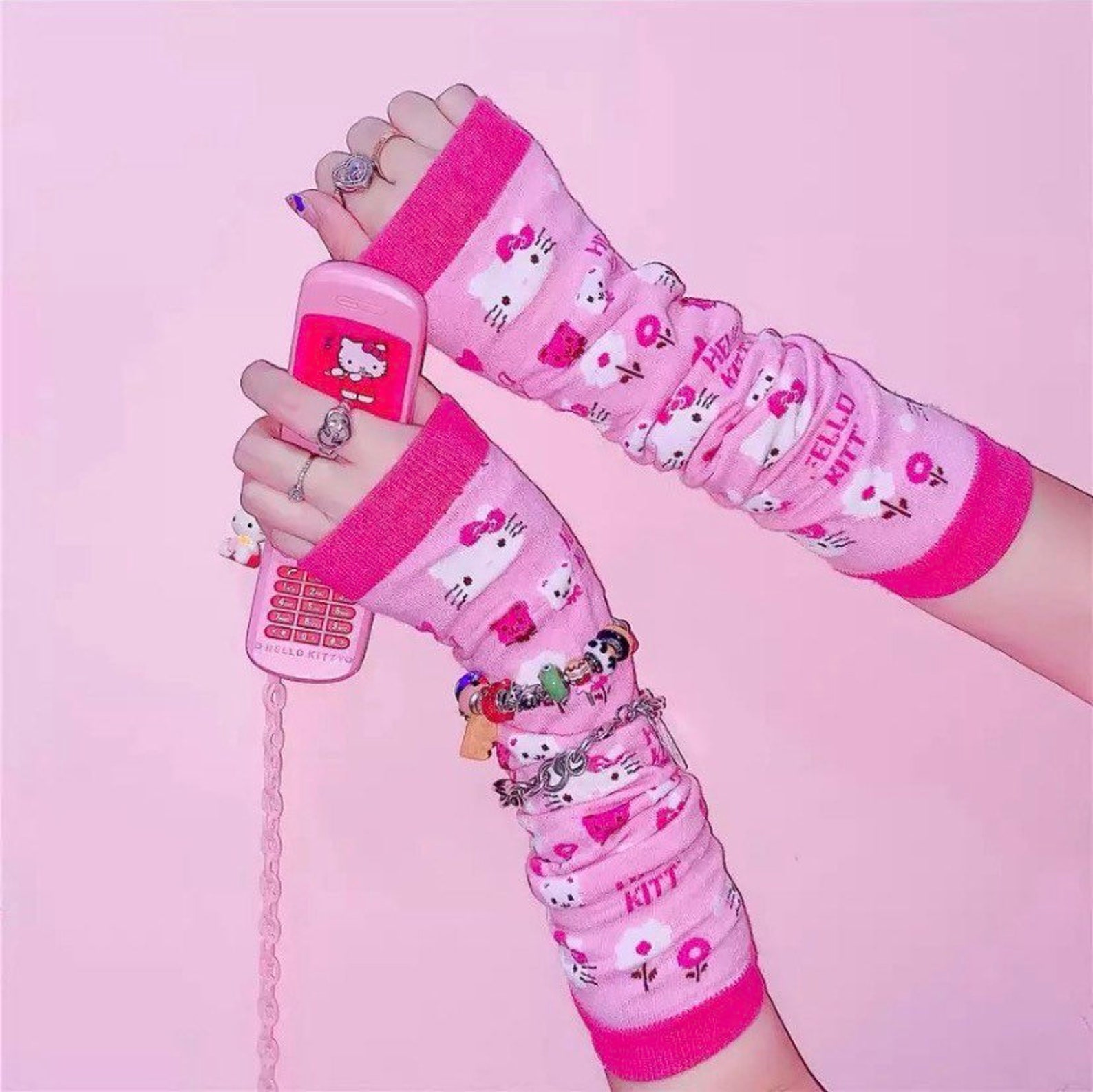 Sanriocore Kuromi Arm Warmers / Hello Kitty Gloves / Etsy Ireland