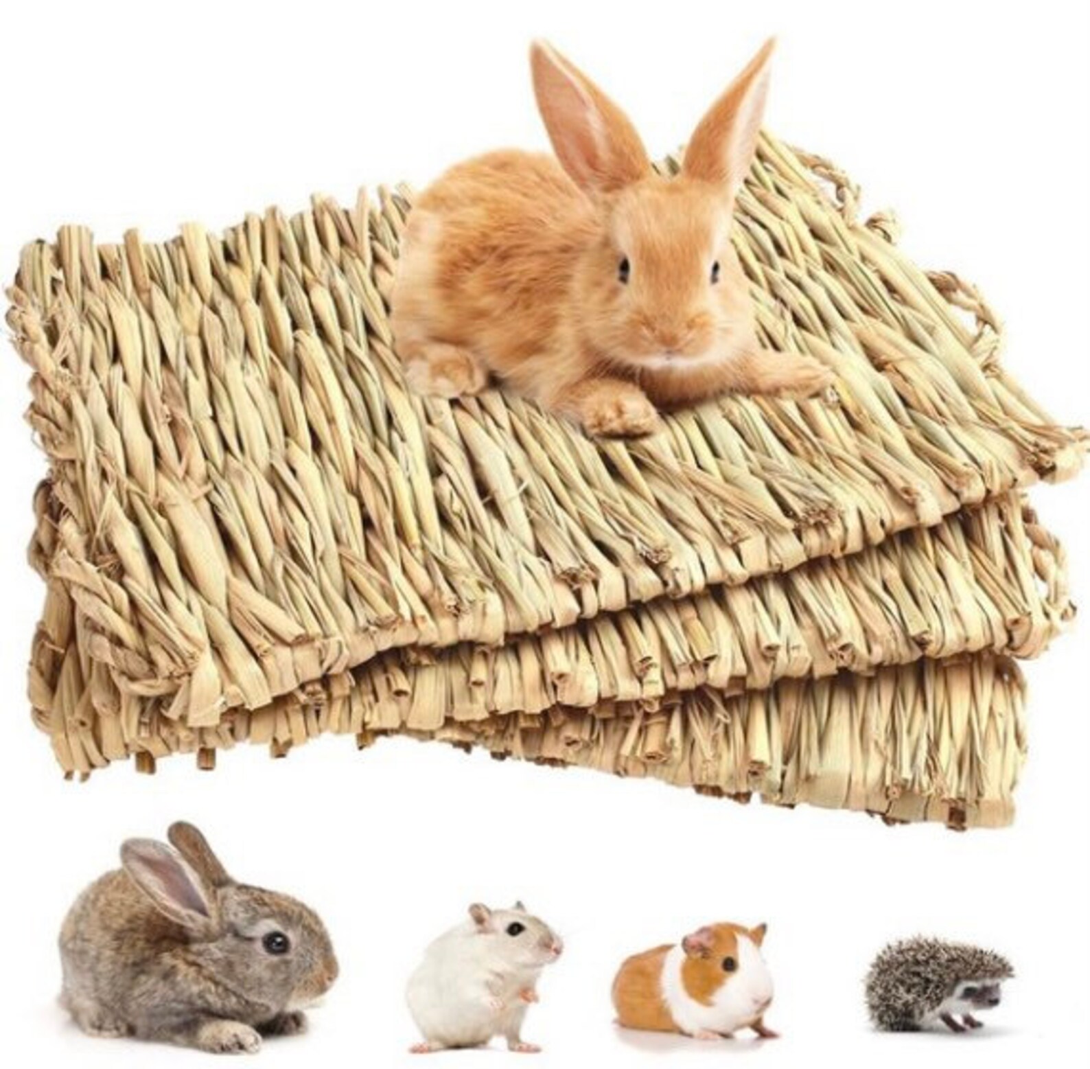 Timothy hay handwoven grass mat for small animals rabbits Etsy