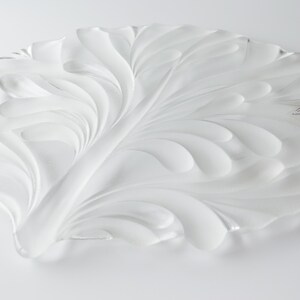 1970s Mikasa Walther Crystal Germany Foliage Salad Platter