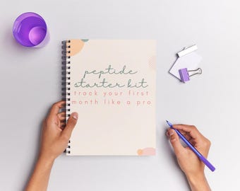 Guía de inicio rápido imprimible de Peptide Tracker / PDF color y blanco y negro / Registro de dosis, Planificador de protocolos, Rastreador de progreso
