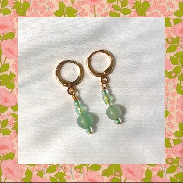 Boucles d’oreilles Madeleine - green earrings