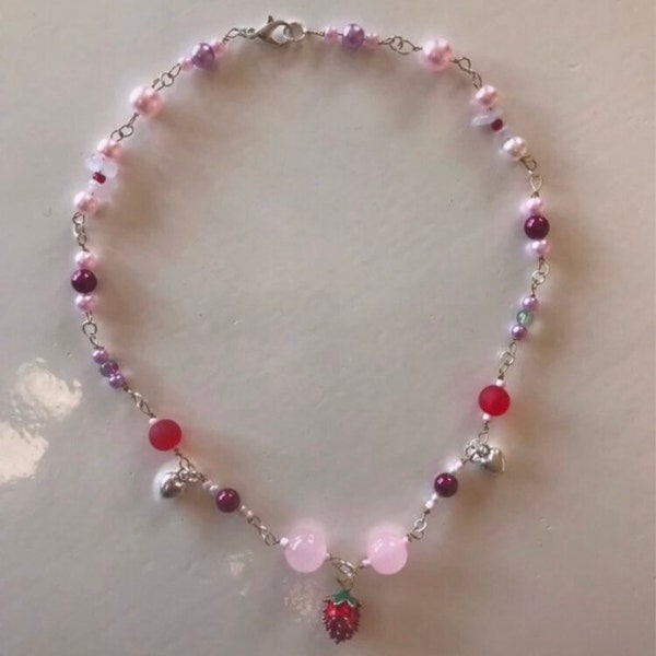 Strawberry necklace - collier fraise