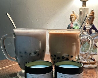 Boba de azúcar moreno / Vela aromática / Vela de soja en lata de 85 g / Regalos / Velas de inspiración asiática / Aromas de comida