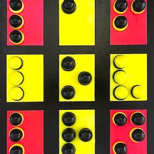 Braille Art 12x12 Neon Textured Art. Scritti LAF, LOV, LRN (Ridere, Amare, Imparare) in Braille, protuberanze scolpite a mano da un artista della Florida. Solo uno!