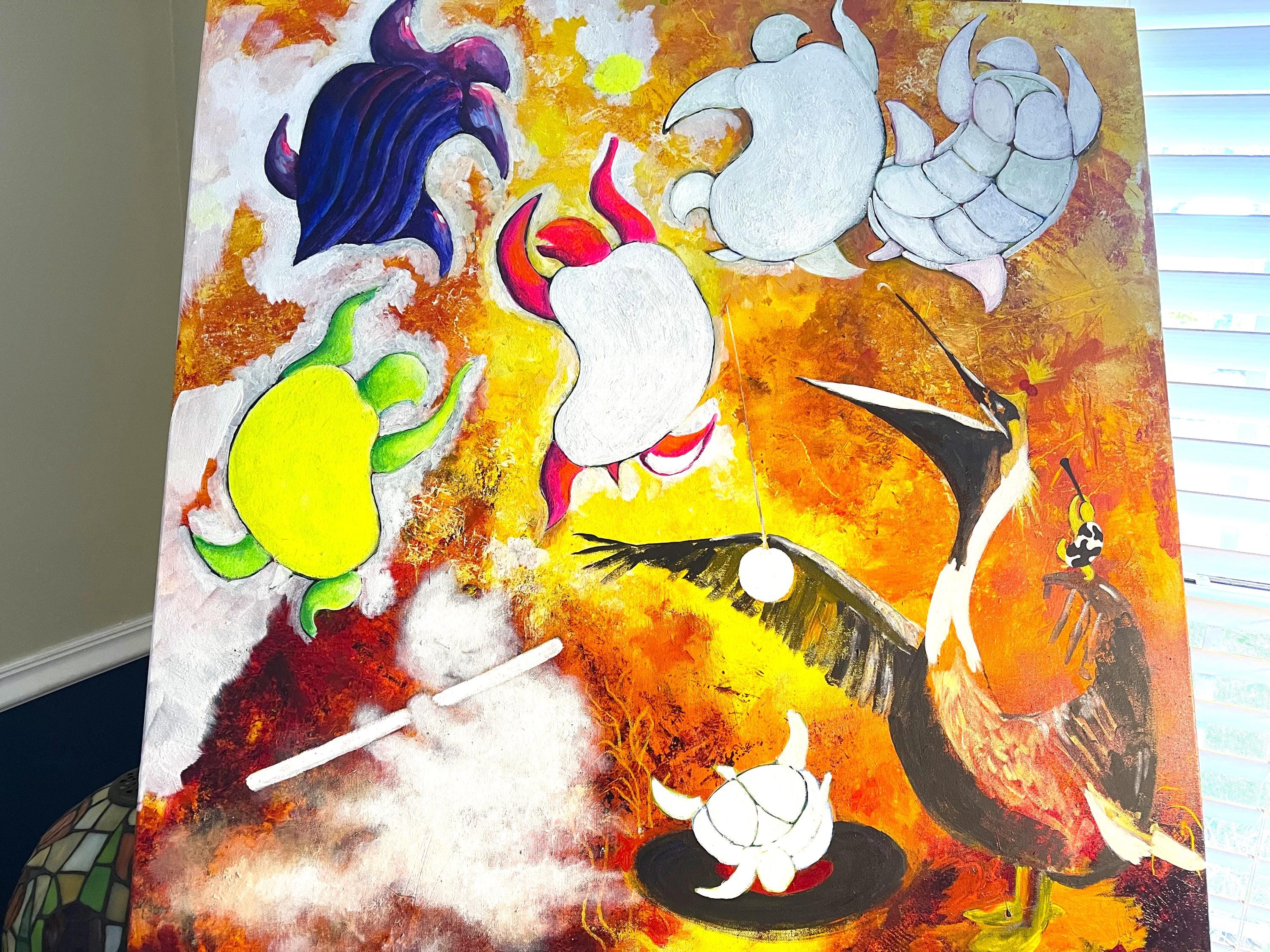TURTLE ART! 36x36 Original Acrylic Painting by Tampa TURTLE ART! 36x36 Original Acrylic Painting by Tampa