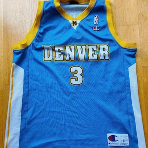 Denver Nuggets #3 Allen Iverson Blue Rainbow Swingman Throwback