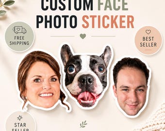 Custom Face Stickers from Photo, Personalized Face Stickers, Funny Photo Stickers, Birthday Party Favor, Bachelorette Face Stickers