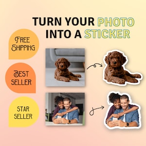 Adesivo fotografico personalizzato, adesivo personalizzato per animali domestici, adesivo personalizzato, adesivi personalizzati, adesivo per laptop, decalcomania per auto, adesivo fotografico, regalo per lei