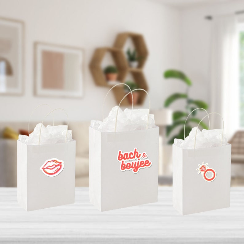 Stickers on Gift Bags