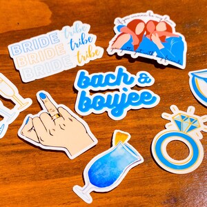 Blue Bachelorette Party Stickers