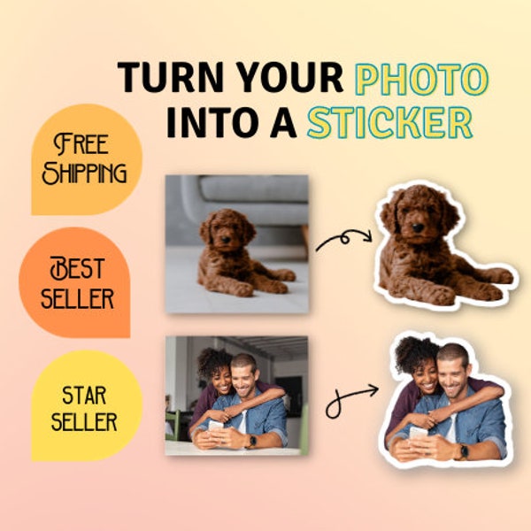 Custom Photo Sticker, Personalized Sticker, Custom Stickers, Water Bottle Sticker, Laptop Sticker, Car Decal, Your Own Photo, Waterproof