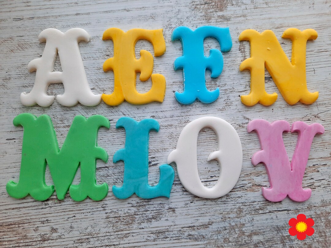 45 Alphabet Cookie Cutter Letters Set Stamp Embosser Etsy