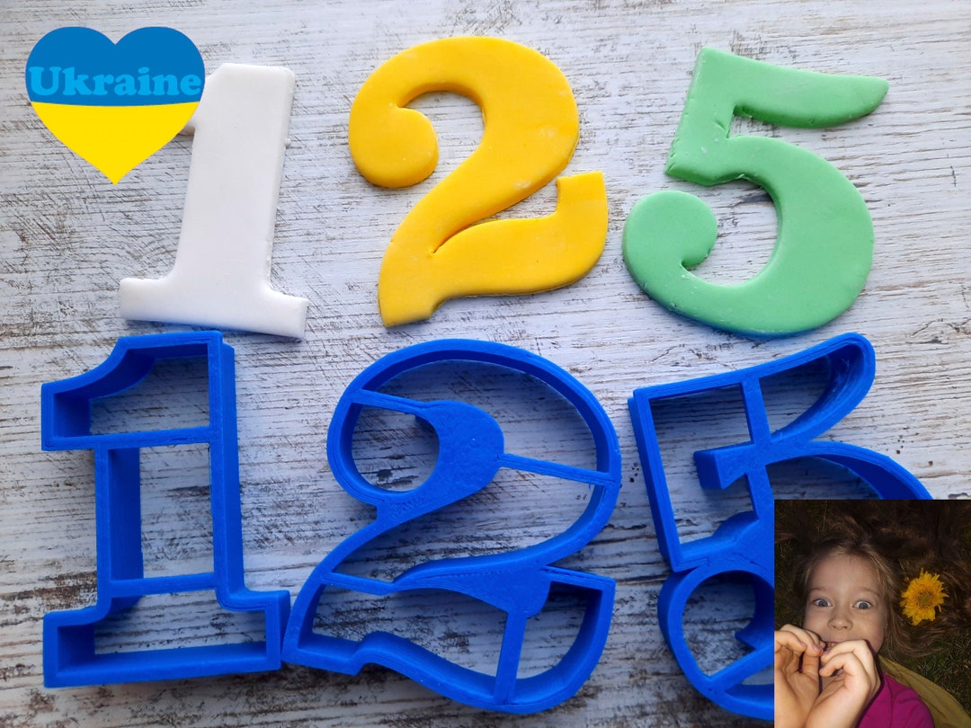 3 Numbers Cookie Cutters Set Numbers Fondant Biscuit Etsy