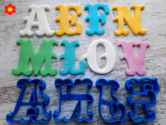 3,7 Alphabet Cookie Cutter Letters Set Stamp Embosser Letter Fondant  Biscuit Alphabet Cutters 