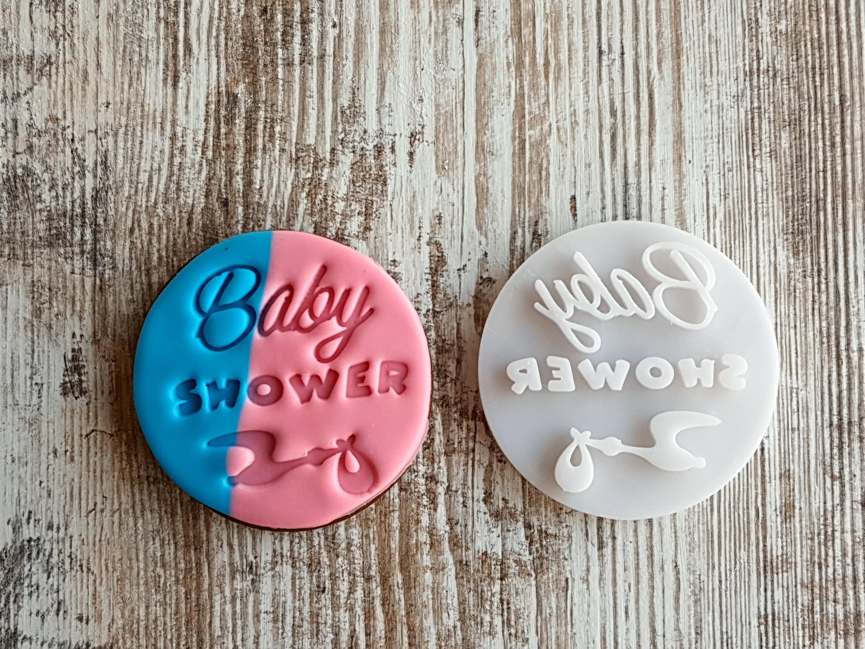 Baby Shower Cookie Stamp Embosser Baby Shower Fondant Stamp Etsy