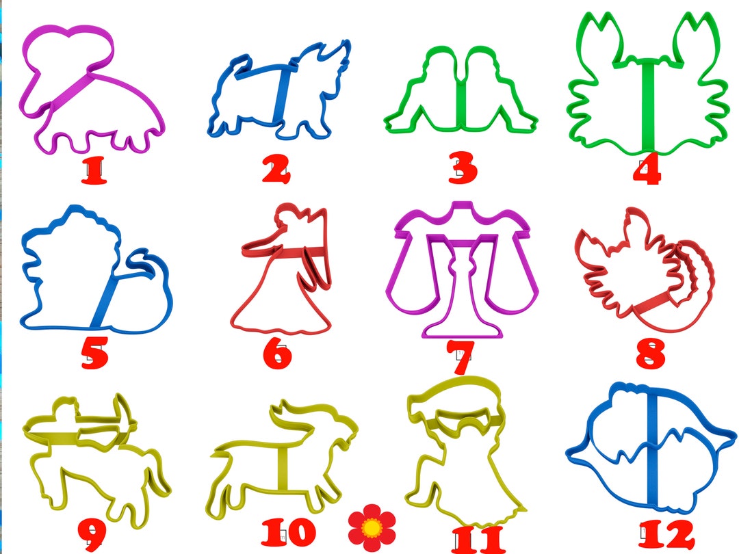 Zodiac Signs Cookie Cutters Set Zodiac Fondant Cutter Etsy