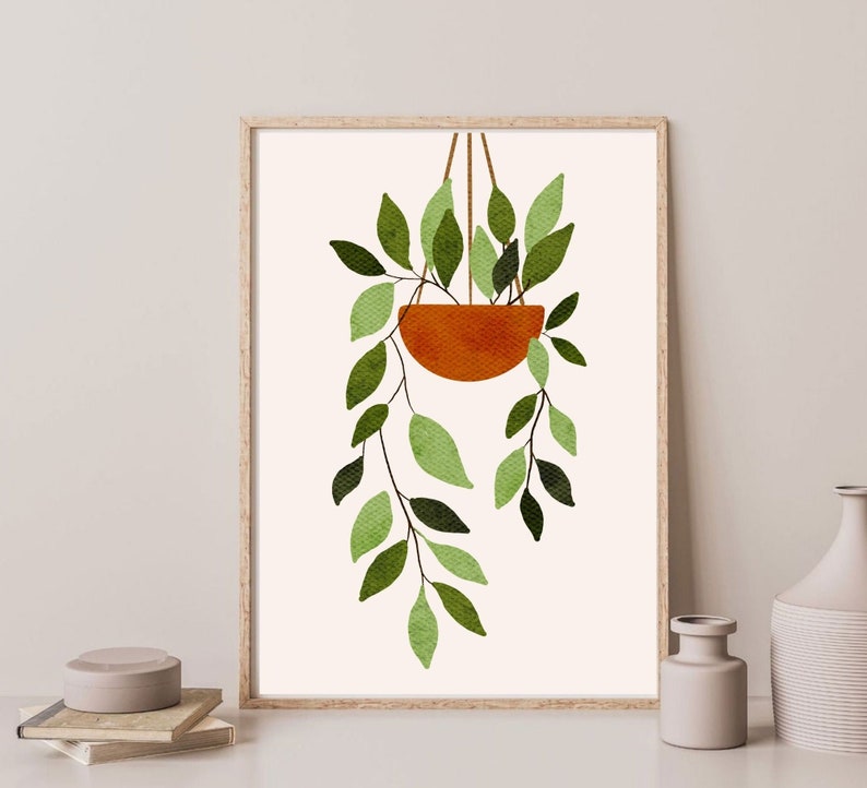 Bohemian Plant Boho Printable Wall Art House Plant Art Etsy