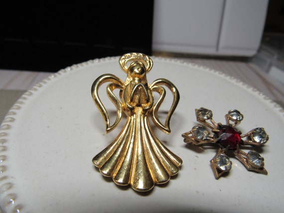 Angel pin, vintage pin, angel pins, snowflake pin… - image 2